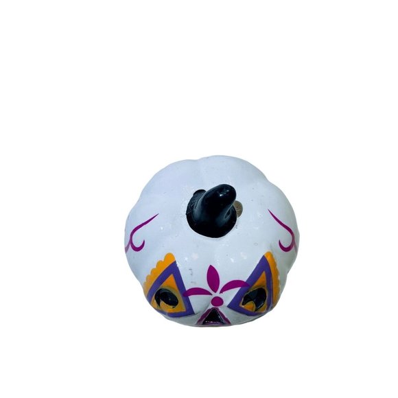 Day of the Dead‎ white multicolor lighted 3x3x3in pumpkin Halloween Table Decor - Picture 6 of 11
